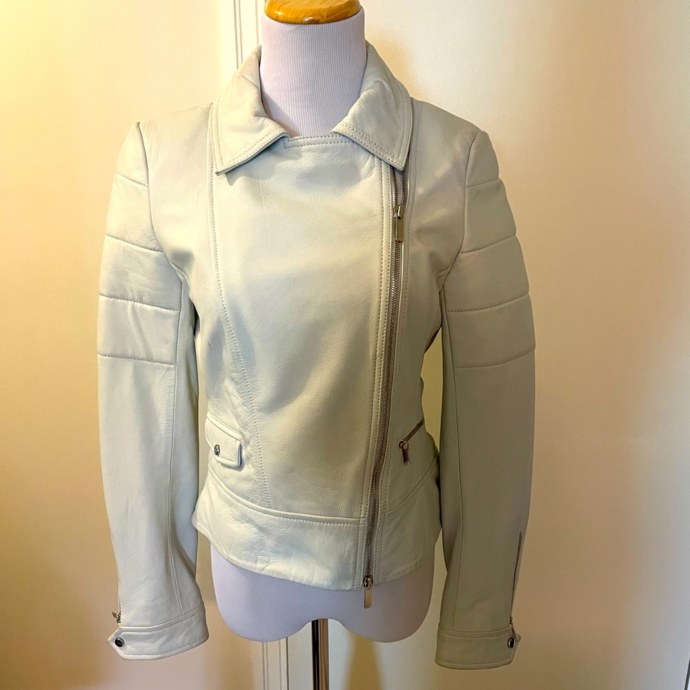 Karen Millen leather motorcycle jacket